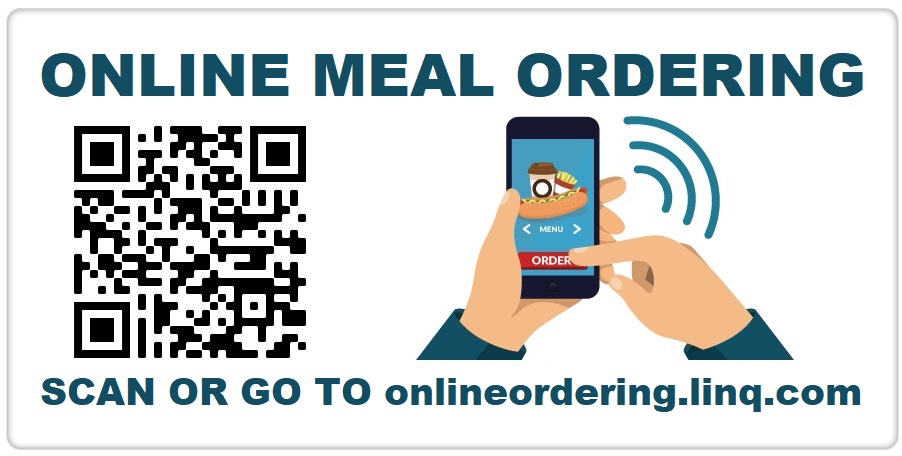 Online Meal Ordering Rectangle Button with QR Code